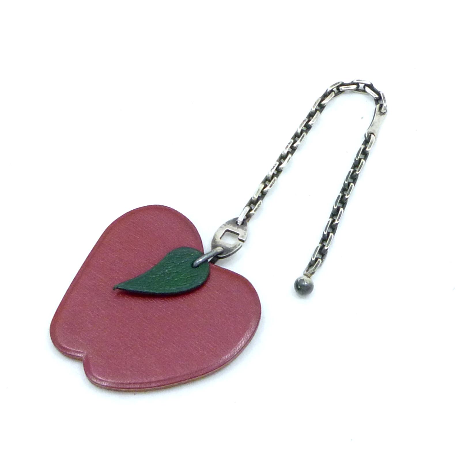 エルメス アップル モチーフ キーホルダー バッグチャーム レッド スターリングシルバー