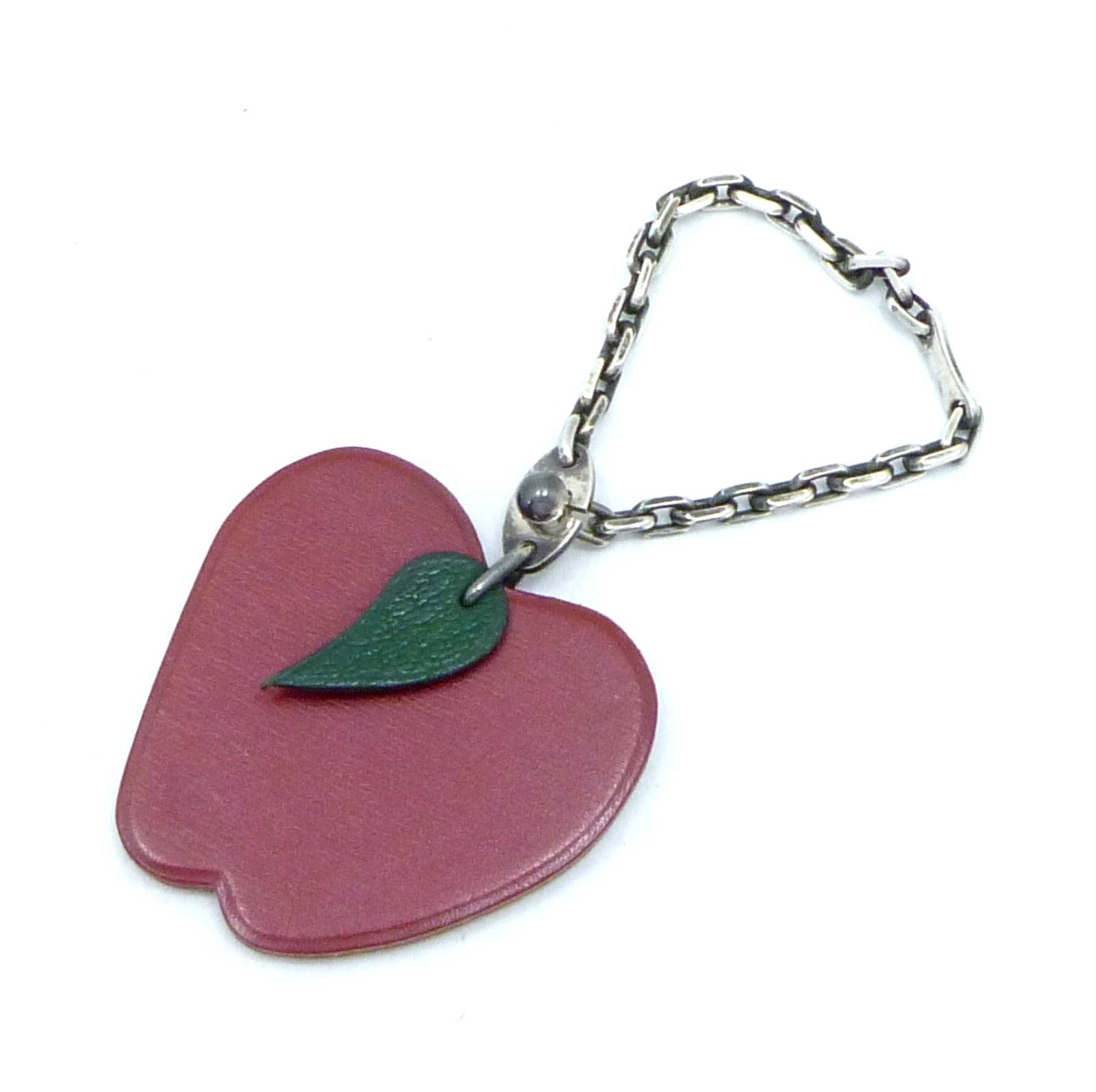エルメス アップル モチーフ キーホルダー バッグチャーム レッド スターリングシルバー - Image 2