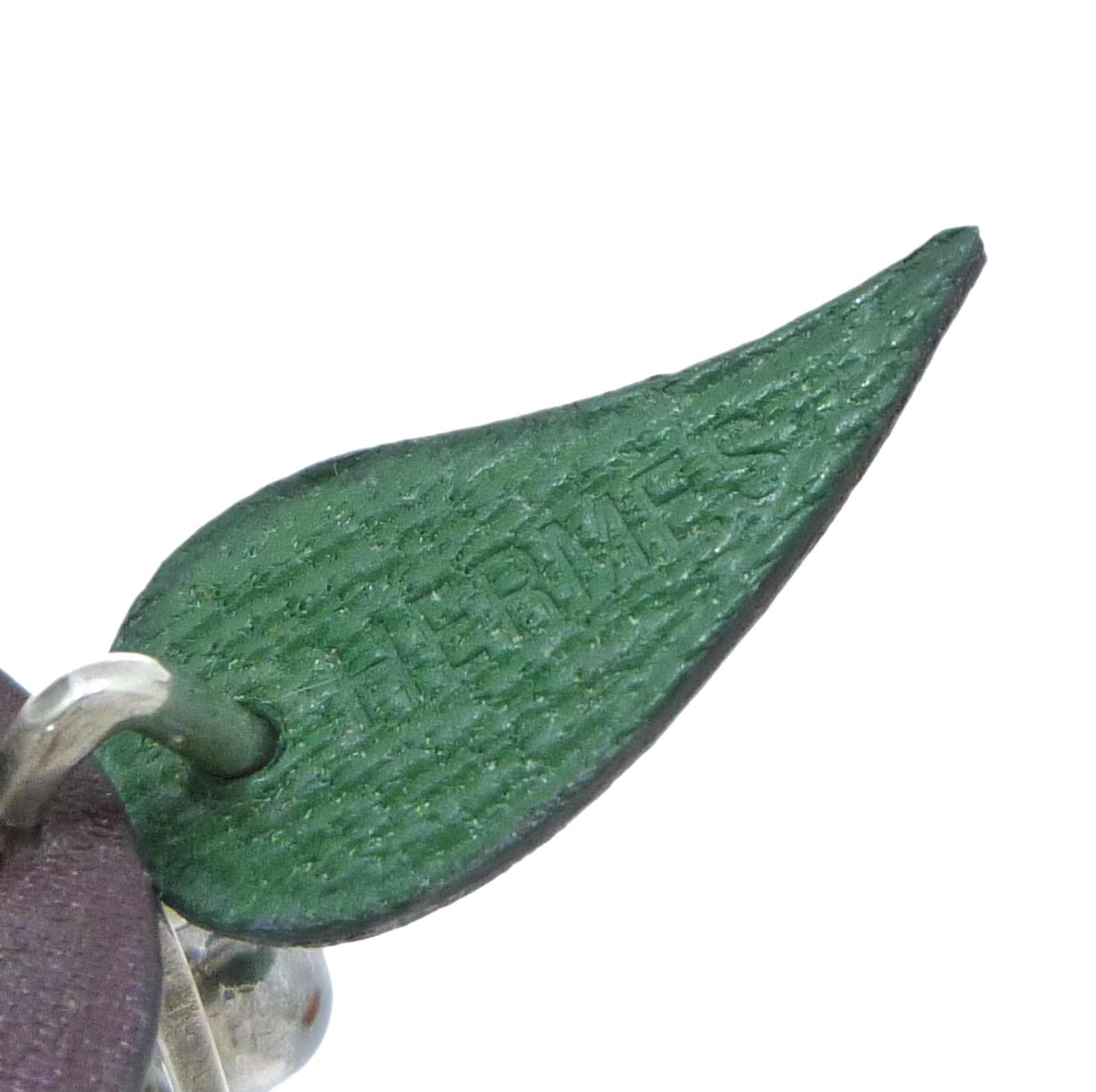 エルメス プラム モチーフ キーホルダー バッグチャーム ボルドー スターリングシルバー - Image 8