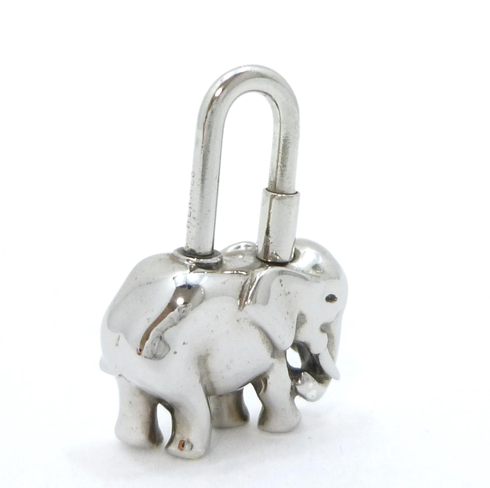 エルメス ゾウ モチーフ カデナ 象 バッグチャーム シルバー 真鍮 - Image 2