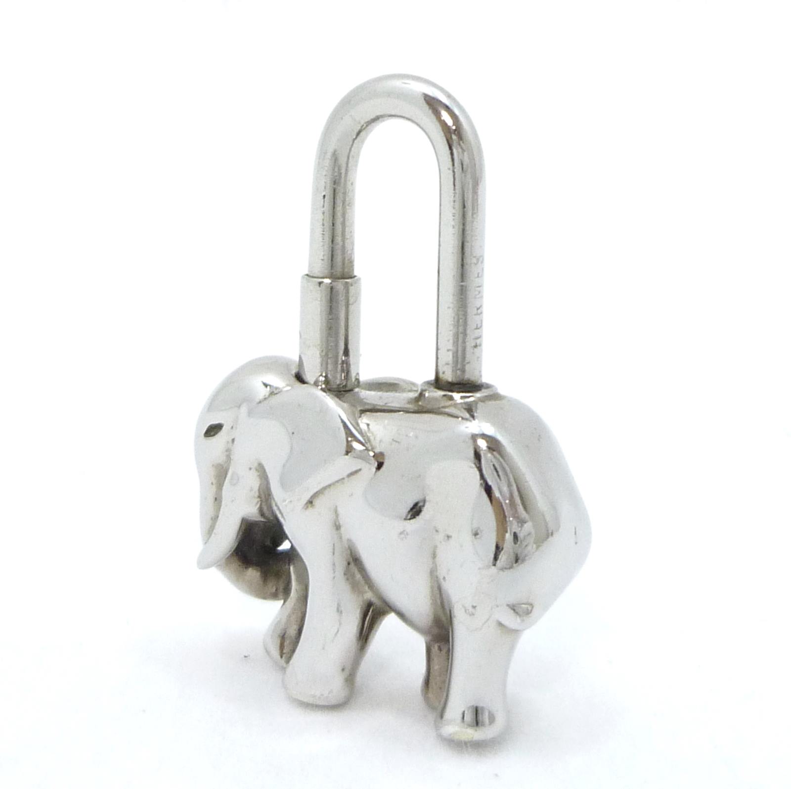 エルメス ゾウ モチーフ カデナ 象 バッグチャーム シルバー 真鍮 - Image 3