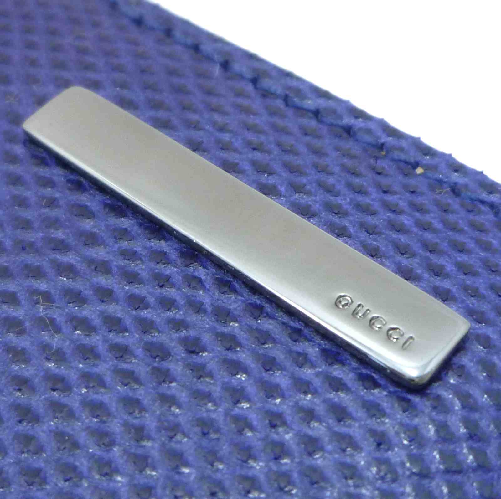 グッチ リザード 二つ折り 財布 ブルー レザー - Image 8