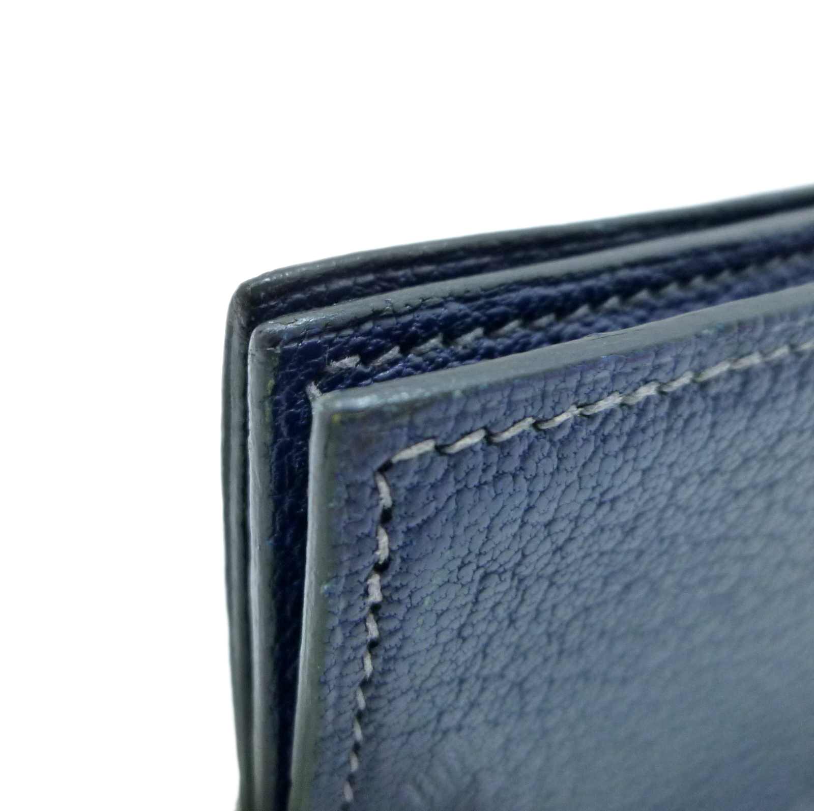 エルメス クルネゼー カードケース 三つ折り □G刻印 カードケース ブルー レザー - Image 10