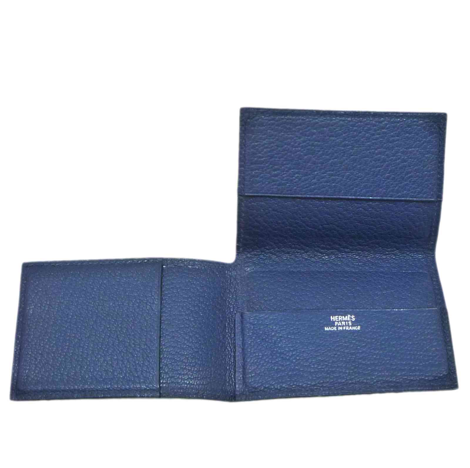 エルメス クルネゼー カードケース 三つ折り □G刻印 カードケース ブルー レザー - Image 11