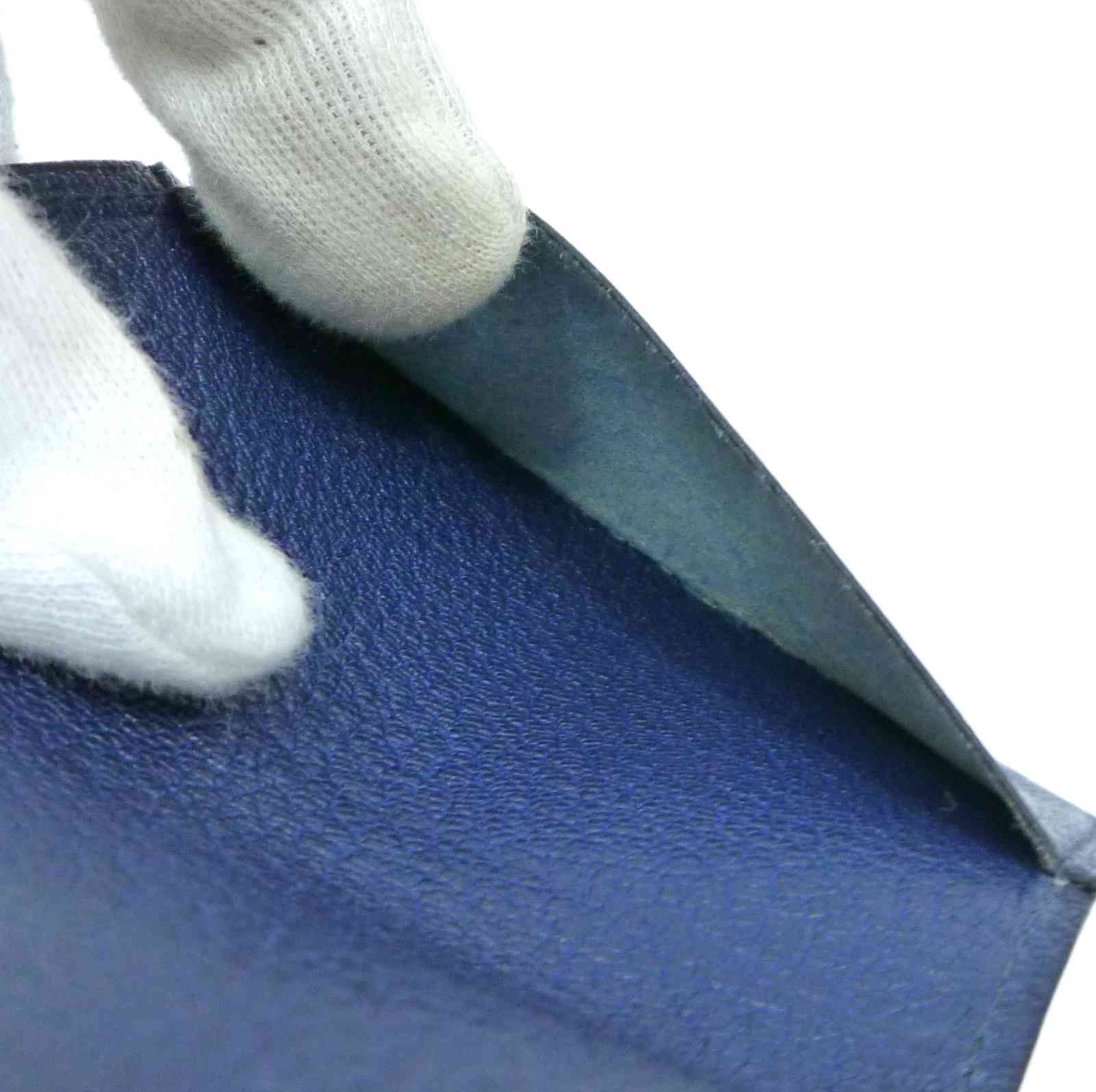 エルメス クルネゼー カードケース 三つ折り □G刻印 カードケース ブルー レザー - Image 14