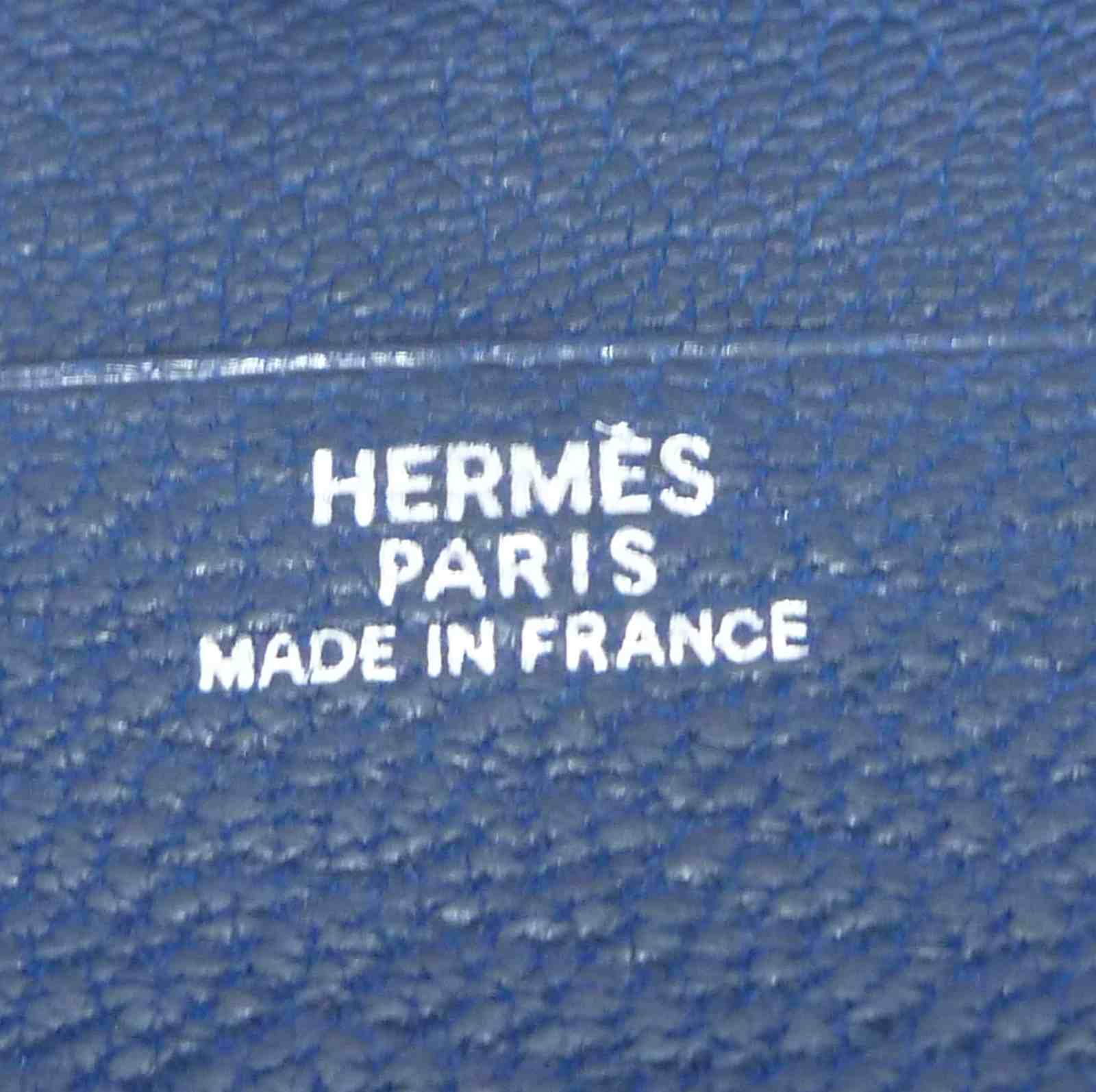 エルメス クルネゼー カードケース 三つ折り □G刻印 カードケース ブルー レザー - Image 16