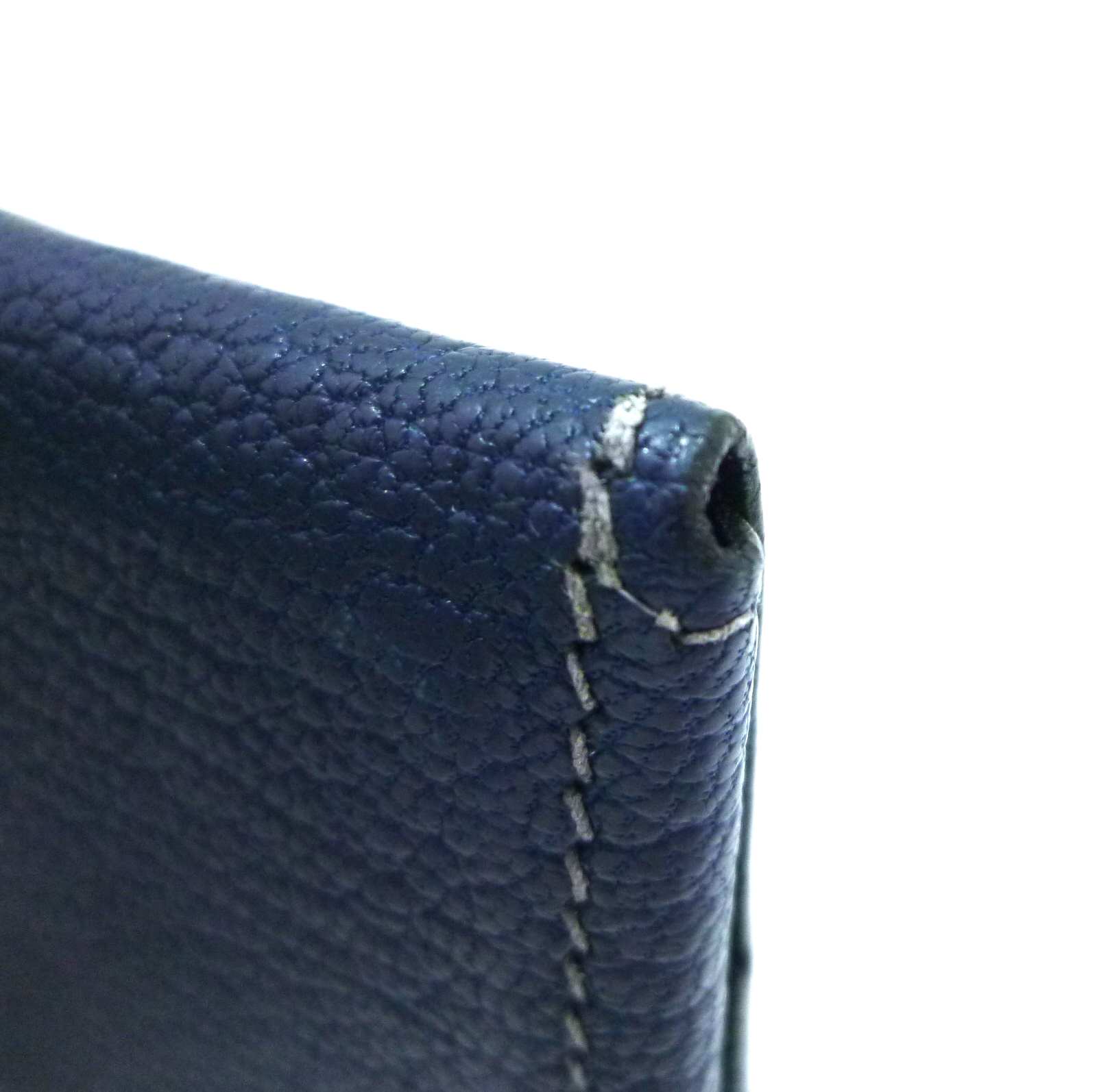 エルメス クルネゼー カードケース 三つ折り □G刻印 カードケース ブルー レザー - Image 7