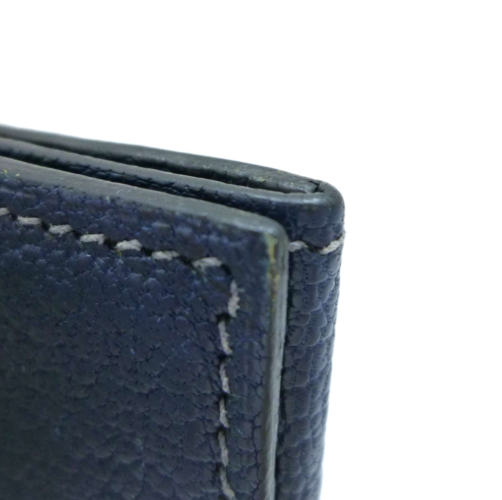 エルメス クルネゼー カードケース 三つ折り □G刻印 カードケース ブルー レザー - Image 9