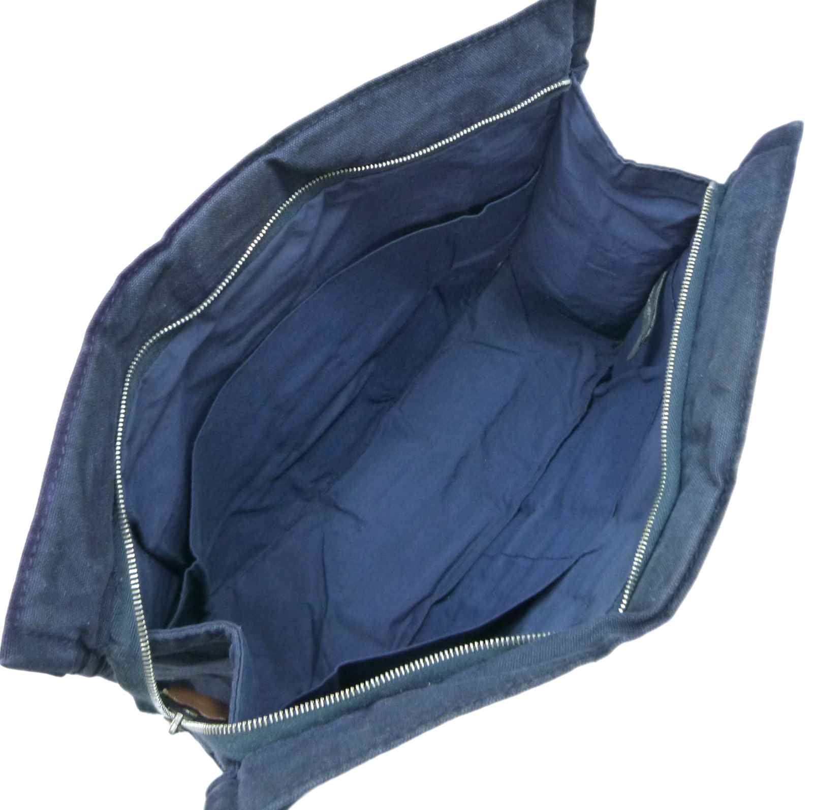 エルメス フールトゥ ポーチ クラッチバッグ ブルー キャンバス - Image 13