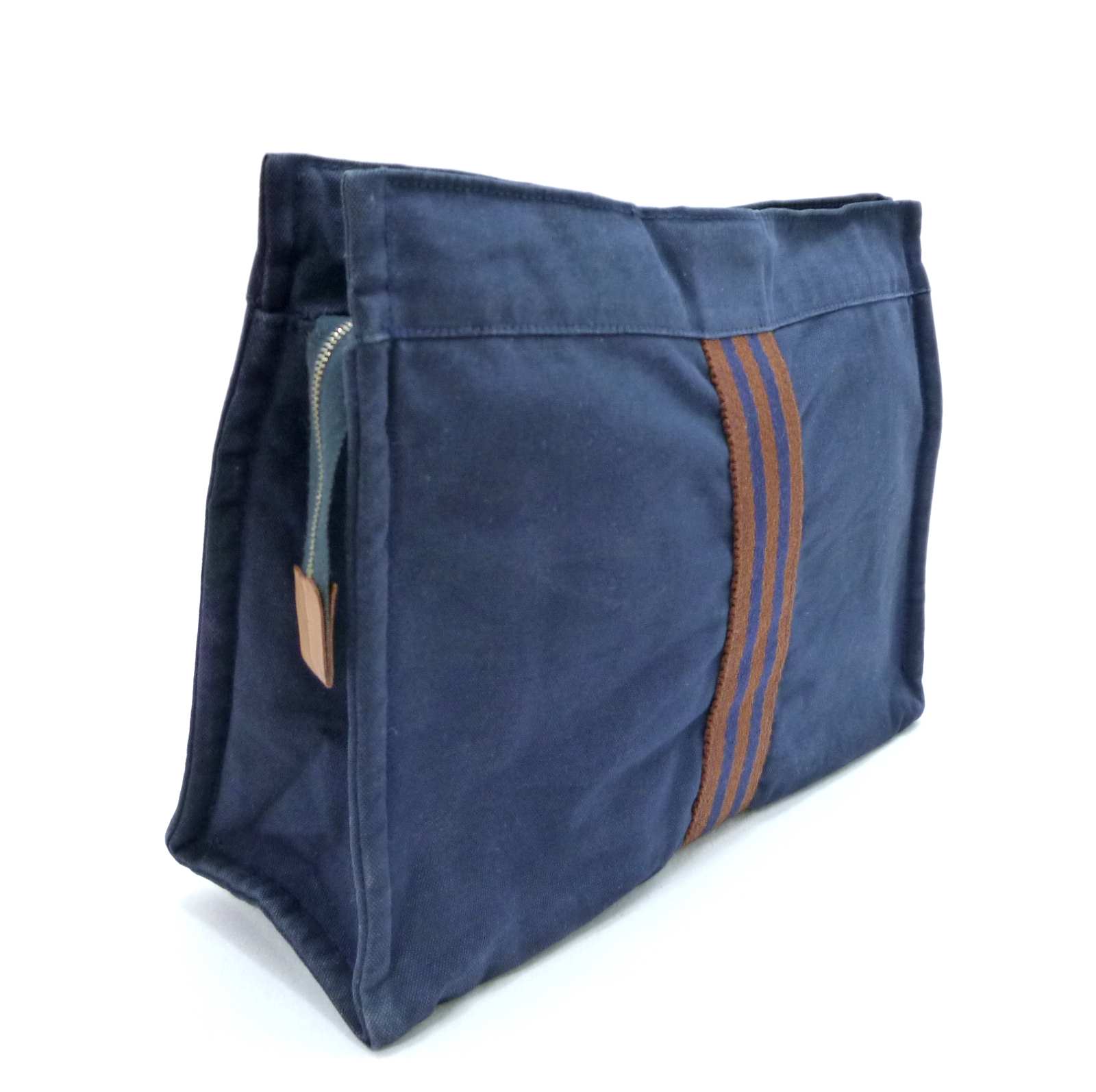 エルメス フールトゥ ポーチ クラッチバッグ ブルー キャンバス - Image 2