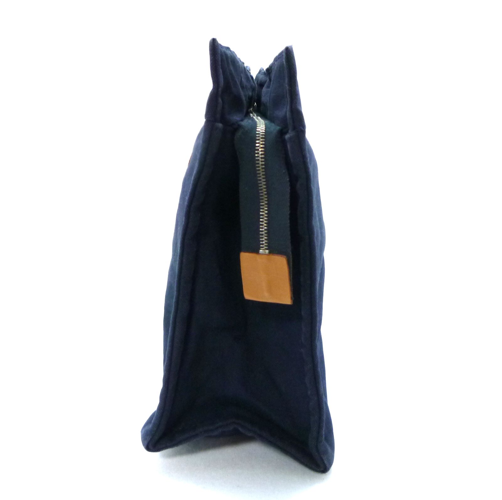 エルメス フールトゥ ポーチ クラッチバッグ ブルー キャンバス - Image 3