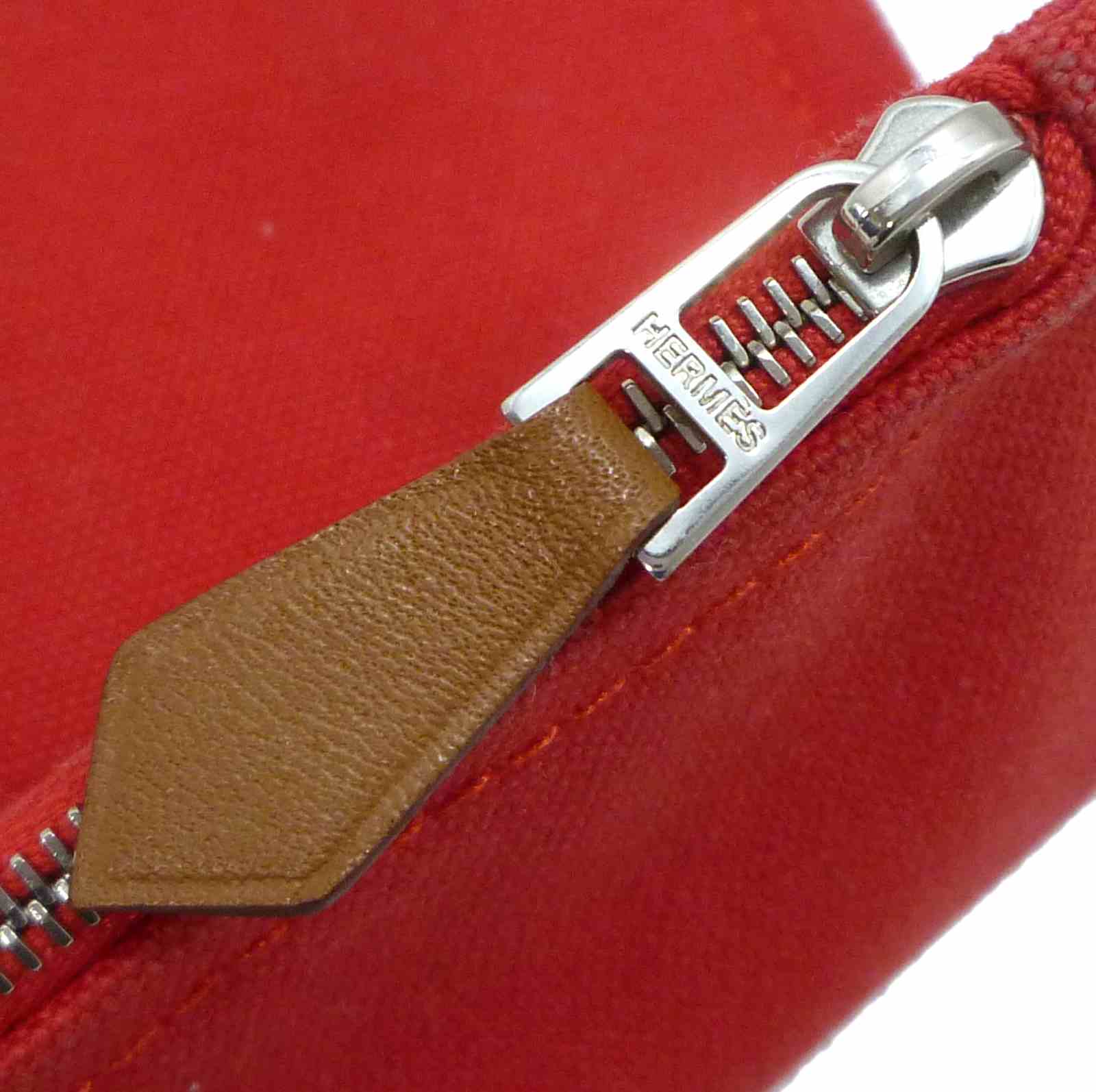 エルメス ヨッティング GM フラット ポーチ レッド キャンバス - Image 12