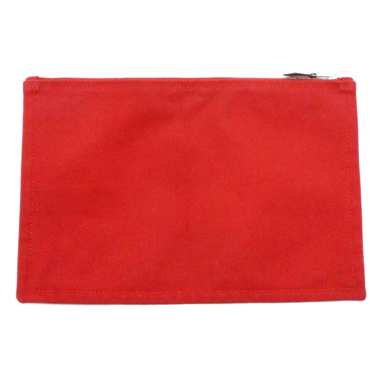 エルメス ヨッティング GM フラット ポーチ レッド キャンバス - Image 3
