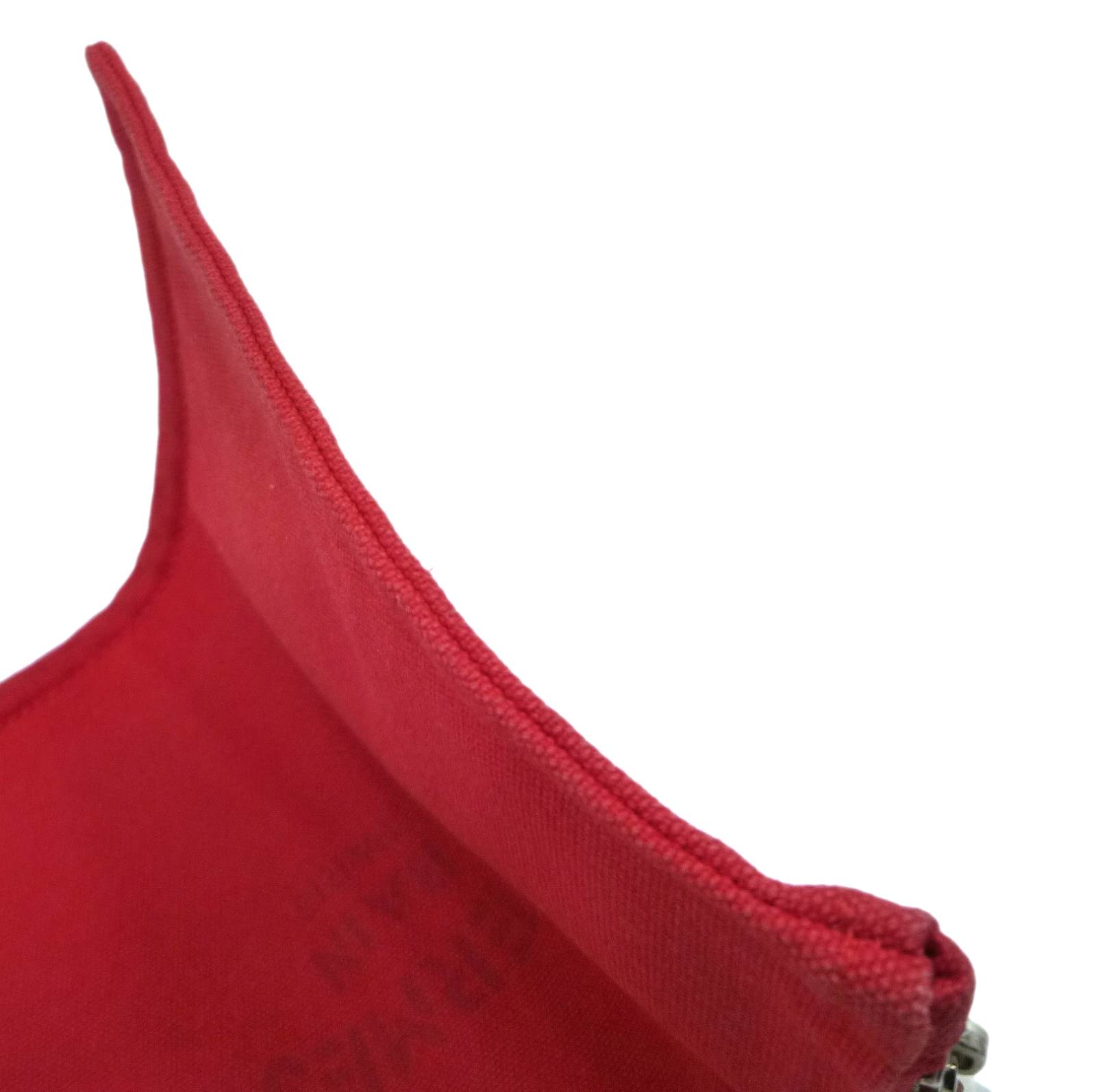 エルメス ヨッティング GM フラット ポーチ レッド キャンバス - Image 7