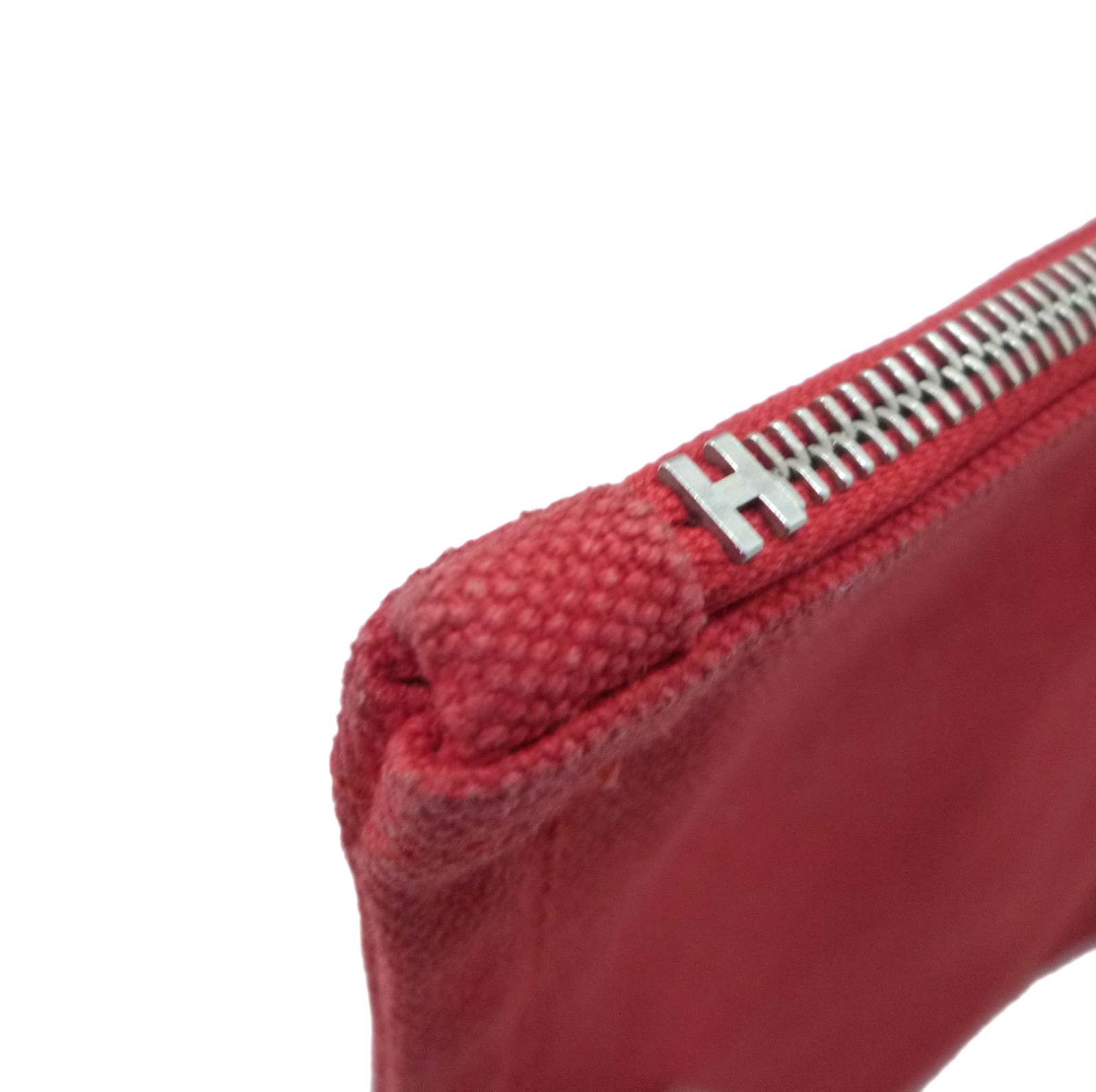 エルメス ヨッティング GM フラット ポーチ レッド キャンバス - Image 9